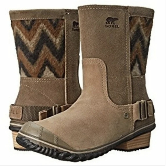 Sorel Women Slimshortie Chevron Outdoor Aztec Boots shoes sz 8.5 - Picture 1 of 15